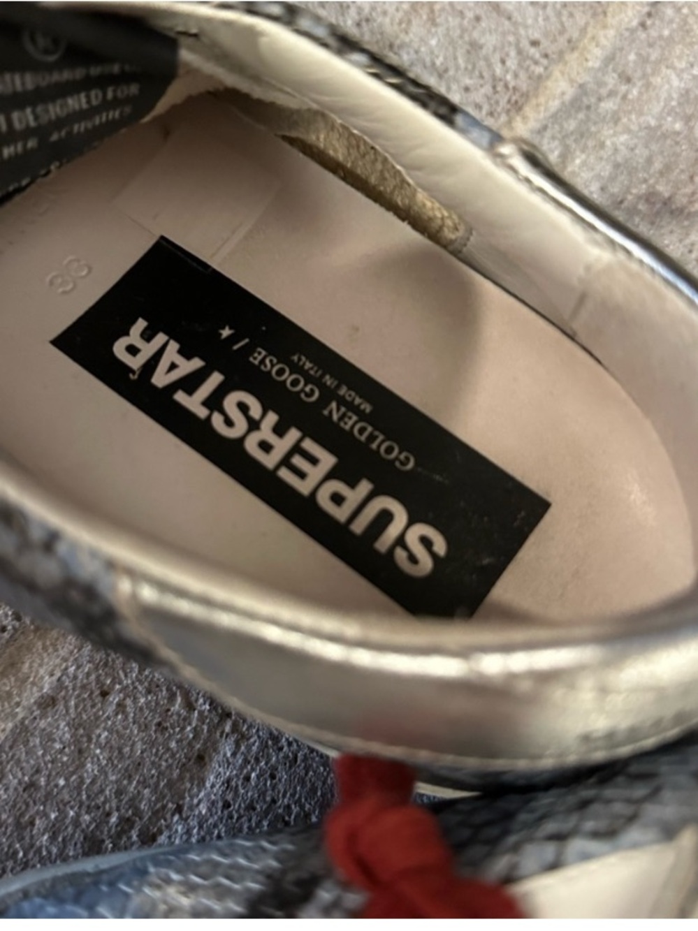 Golden Goose White and Red Low-Top Sneakers - Picture 7 of 7